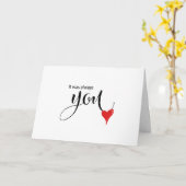 Mooie kalligrafie Rode Hart Het was altijd jij Kaart (Gele Bloem)