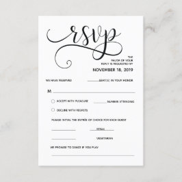 Mooie kalligrafie RSVP bijgevoegde kaart
