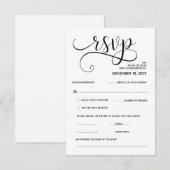 Mooie kalligrafie RSVP bijgevoegde kaart (Voorkant / Achterkant)