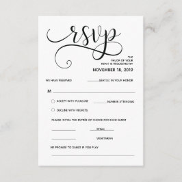 Mooie kalligrafie RSVP bijgevoegde kaart