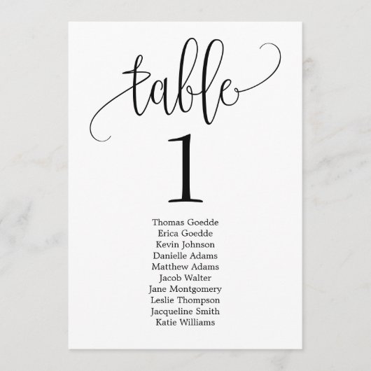 Mooie kalligrafie tafel zit Kaart (Voorkant)