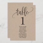 Mooie kalligrafie tafel zit Kaart (Voorkant / Achterkant)