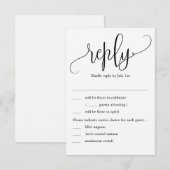 Mooie kalligrafie trouw-RSVP met menuopties Kaart (Voorkant / Achterkant)