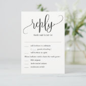 Mooie kalligrafie trouw-RSVP met menuopties Kaart (Staand voorkant)