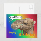 Mooie Kameel Regenboog Verjaardagskaart Briefkaart (Voorkant / Achterkant)