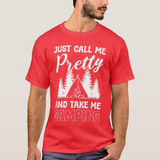 Mooie Kampeer Meisje Rugzakster vintage T-shirt