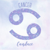 Mooie Kanker Astrologie Teken Persoonlijke Paarse Sticker (Voorkant)