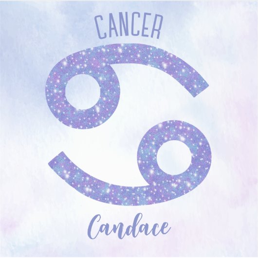 Mooie Kanker Astrologie Teken Persoonlijke Paarse Sticker (Voorkant)