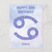 Mooie Kanker Teken Custom Paarse Gelukkige Verjaar Briefkaart (Voorkant)