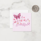 Mooie kankeroverlevende Kaart Notitiekaartje (Voorkant / Achterkant in situ)