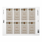 Mooie Kant & Burlap Chique Bruiloft Wijn Label (Full Sheet)