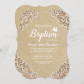 Mooie kant doop uitnodiging (Voorkant / Achterkant)