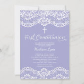 Mooie kant Eerste Heilige Communie Uitnodiging (Voorkant)