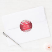 Mooie Kant en Parel Rode Bruidsuitnodiging Sticker (Envelop)