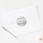 Mooie Kant en Strik Zilver Kerst Kerstmis Sticker (Envelop)