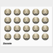 Mooie Kant & Kruis Gouden Doopsticker Ronde Sticker (Vel)