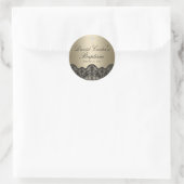 Mooie Kant & Kruis Gouden Doopsticker Ronde Sticker (Tas)