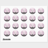 Mooie Kant & Kruis Roze Doop Sticker (Vel)