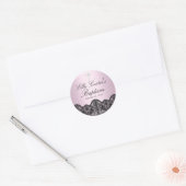 Mooie Kant & Kruis Roze Doop Sticker (Envelop)