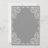 Mooie kant Lijst grijs bruiloft Kaart (Achterkant)