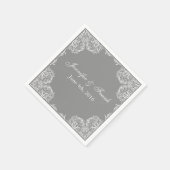 Mooie kant Lijst grijs bruiloft Servetten (Hoek)