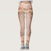 Mooie kant parels met roze rand die paasmakerij leggings (Voorkant)