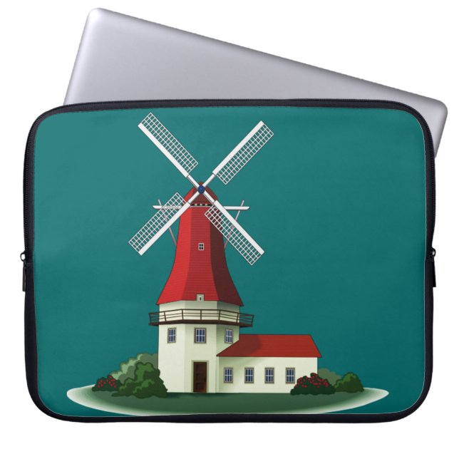 Mooie kapmolen laptop sleeve (Voorkant)