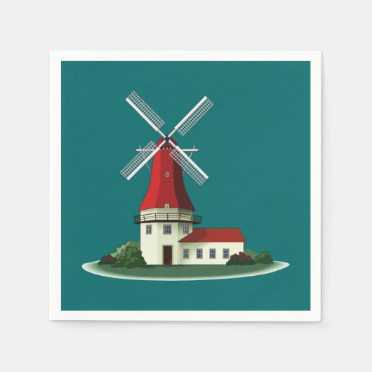 Mooie kapmolen servetten (Voorkant)