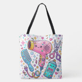 Mooie kapsalon gereedschap tote bag (Achterkant)