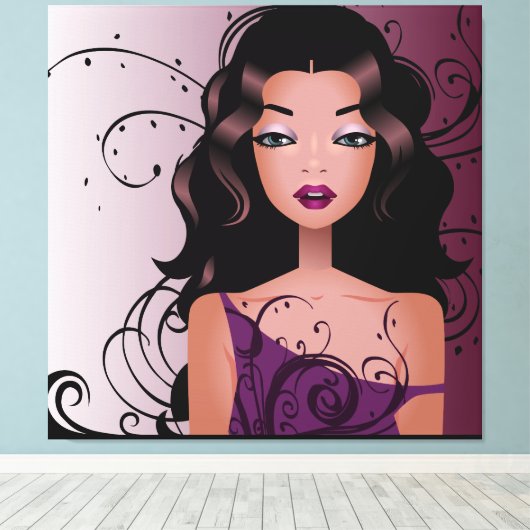 Mooie kapsel meisje 2 gewikkeld canvas (Insitu (Houten vloer))