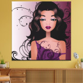 Mooie kapsel meisje 2 gewikkeld canvas (Insitu (Woonkamer))