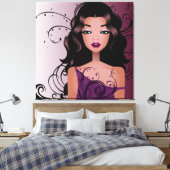 Mooie kapsel meisje 2 gewikkeld canvas afdruk (Insitu (Slaapkamer))