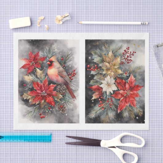 Mooie kardinaal 1 decoupage tissuepapier (Craft)