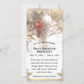 Mooie Kardinaal 4x8 Sympathie Hartelijk dank Bedankkaart (Achterkant)