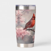 Mooie kardinaal geïsoleerde drinkbeker (Achterkant)