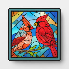 Mooie kardinaal rode vogel fotoplaat