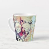 Mooie kardinale Tortelduifjes Latte Mok (Linkerhoek)