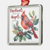Mooie kardinalen verschijnen als engelen in de buu metalen ornament (Links)