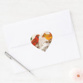Mooie kardinalen. Zing van liefde Hart Sticker (Envelop)