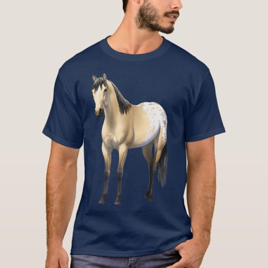 Mooie karnemelk Buckskin Appaloosa Horse T-shirt (Voorkant)