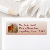 Mooie kastanje paard retour adres labels (Insitu)