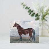 Mooie kastanjepaarse kunst briefkaart (Staand voorkant)