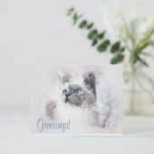 Mooie kat aquarel briefkaart (Staand voorkant)