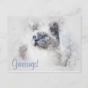 Mooie kat aquarel briefkaart