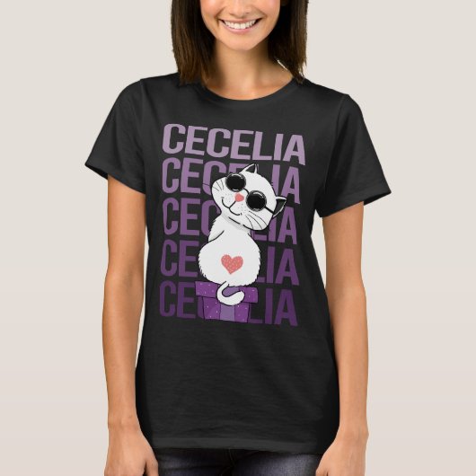 Mooie kat - Cecelia Naam T-shirt (Voorkant)