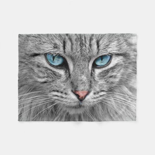 Mooie Kat Close-up Fleece Deken (Voorkant (Horizontaal))