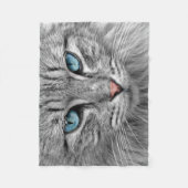 Mooie Kat Close-up Fleece Deken (Voorkant)