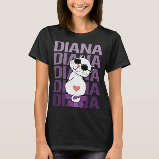 Mooie kat - Diana naam T-shirt (Voorkant)