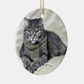 Mooie kat die ligt keramisch ornament (Rechts)