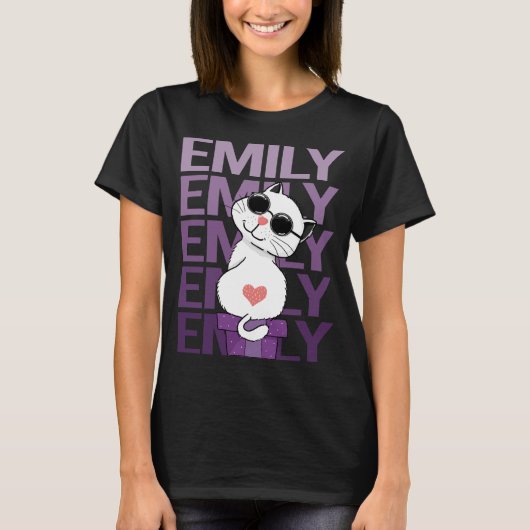 Mooie kat - Emily Naam T-shirt (Voorkant)